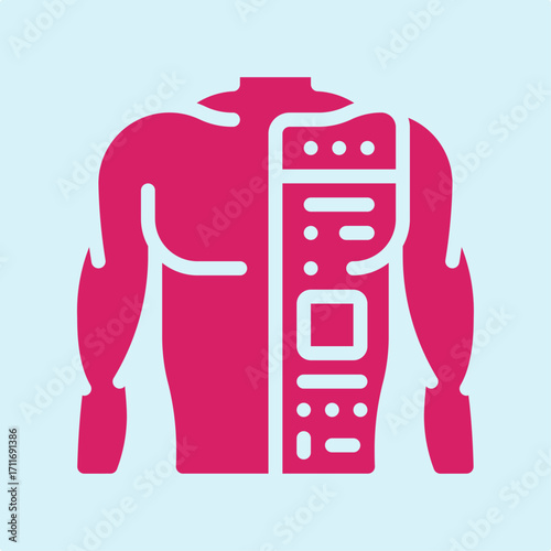 Human robot symbol artwork trendy useful vector Illustration design fetching colorful background