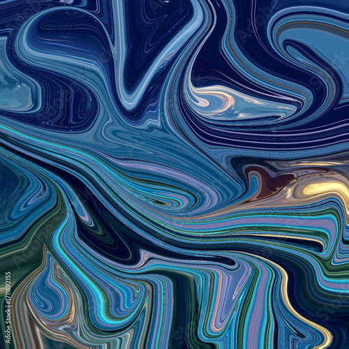 Vibrant abstract swirl of deep blue, teal, and aqua tones, flowing in fluid marble texture. Perfect for modern abstract, art, background, and design.