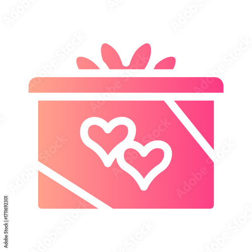 Giftbox With Hearts gradient icon
