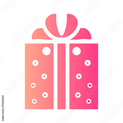 Polka Dots Giftbox With Lace gradient icon