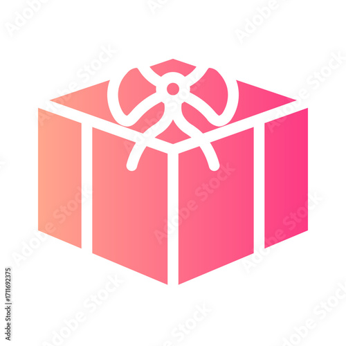 Square Giftbox With Big Ribbon gradient icon