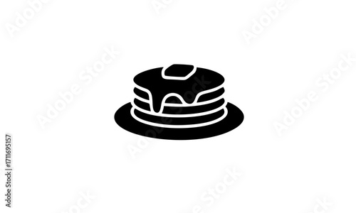 A stack of delicious pancakes topped with butter and syrup, perfect for a breakfast treat