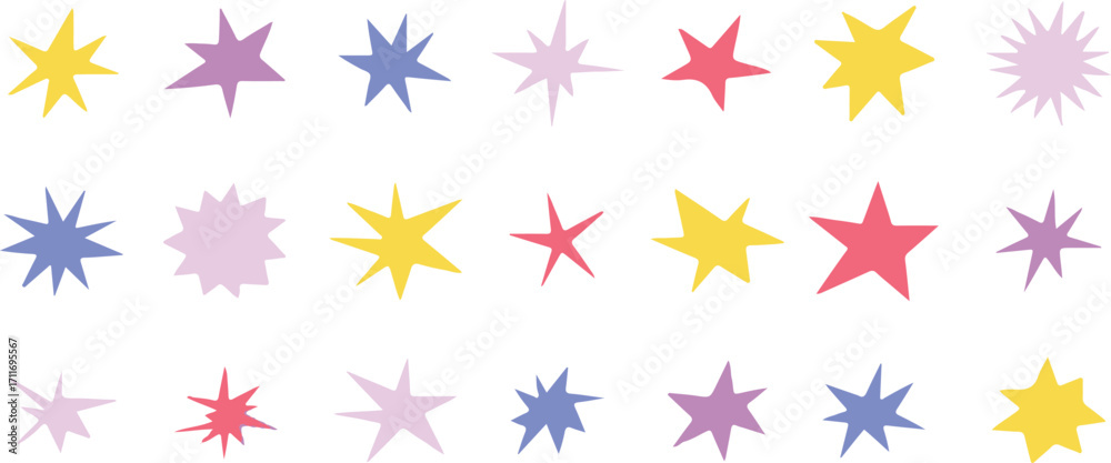 Obraz premium colorful star png, abstract star shape, decorative star clipart, bright star illustration, rainbow star design, geometric star element, creative star vector, shining star graphic, pastel star png, mul