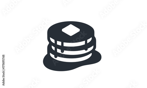Delicious Pancake Stack Icon with Butter A Simple Graphic for Breakfast or Brunch Designs