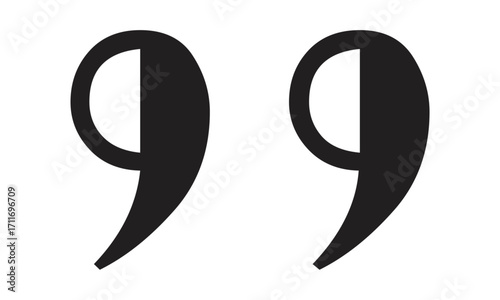 Elegant Quotation Marks Two Bold Glyphs for Typography and Design Accent