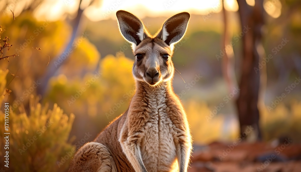 Fototapeta premium Kangaroo in golden light