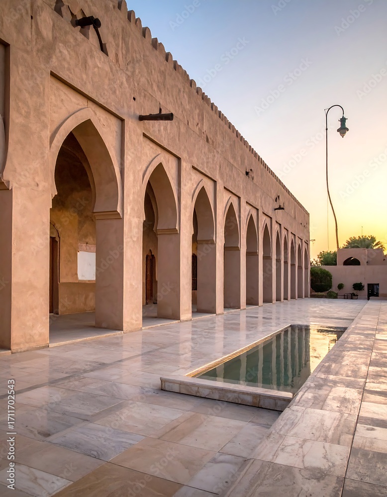 Fototapeta premium Ancient arches and a serene courtyard