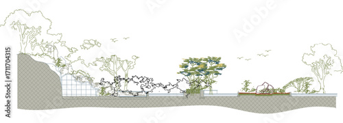 front View Vector Icons of Trees and Plants for Floor Plan and Architectural Design Projects	