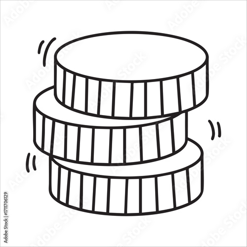 hand drawn doodle illustration of a Money Coin