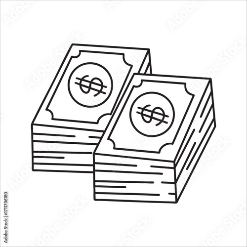 hand drawn illustration of banknotes
