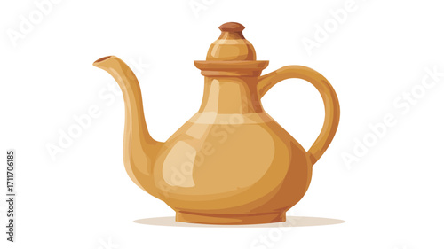 A digital illustration of a yellow ceramic teapot with a lid, handle, and spout. The teapot is depicted against a white background. The style is cartoonish or illustrative