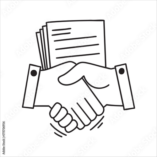 hand drawn illustration of business deal