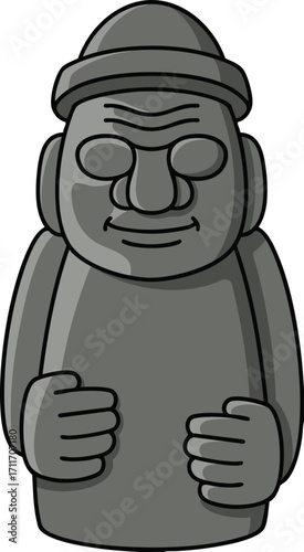 funny cartoon dolhareubang stone