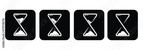 Art & IllustraSand watch icon set . Hourglass symbol. Flat vector graphic design elements.