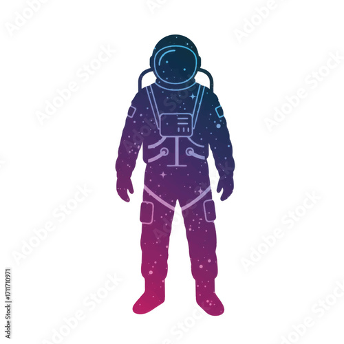 Astronaut in Space Suit Gradient Style.