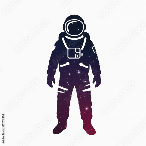 Astronaut Silhouette in Space Suit.