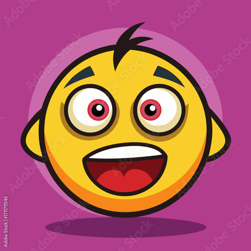 Dizzy and confused emoji with swirling stars and exaggerated expression of distress