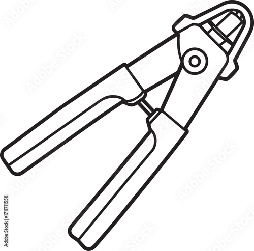 Simple line drawing of bolt cutters outline