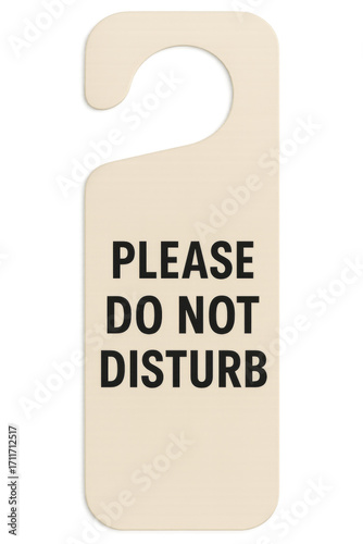 Do not disturb sign hanging on door handle with transparent background