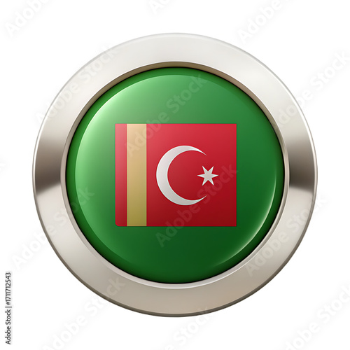 Free Download Turkmenistan flag button isolated on transparent background for web and print use - GFXLoad