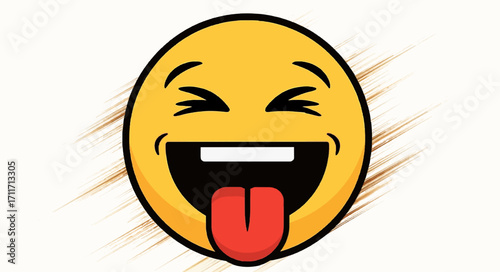 Yellow emoji with tongue out