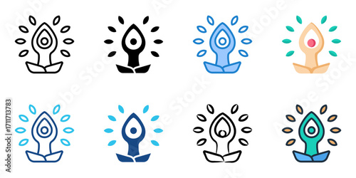 Wellness Rituals icon set multiple style collection 
