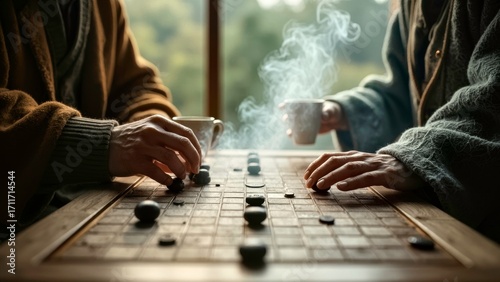 Indoor Go game scene