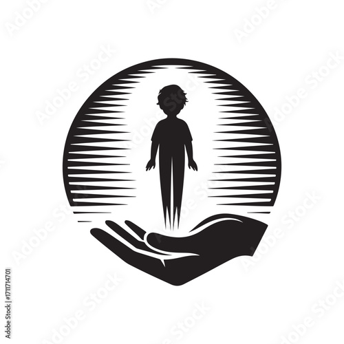charity vector silhouette clip art logo design illustration