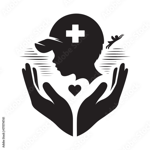 charity vector silhouette clip art logo design illustration
