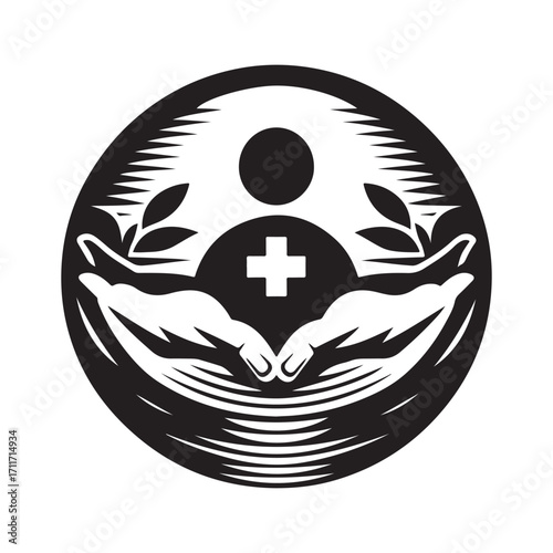 charity vector silhouette clip art logo design illustration