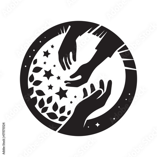 charity vector silhouette clip art logo design illustration