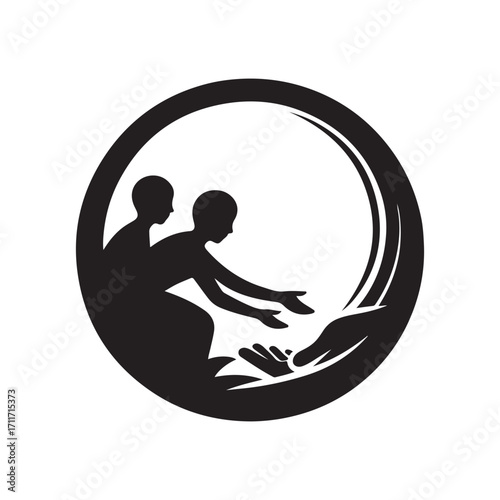 charity vector silhouette clip art logo design illustration