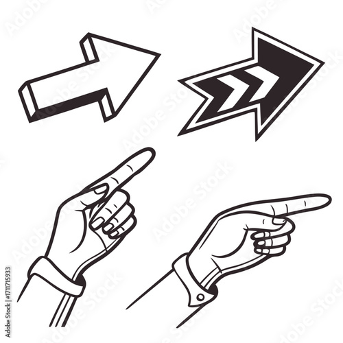 Arrow-Hand Vactor icon set