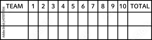 Baseball scoreboard illustration (black and white)