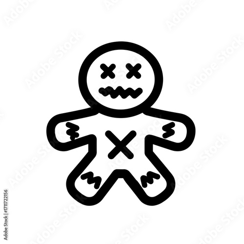 Magical Puppet with Pins Voodoo Doll Icon