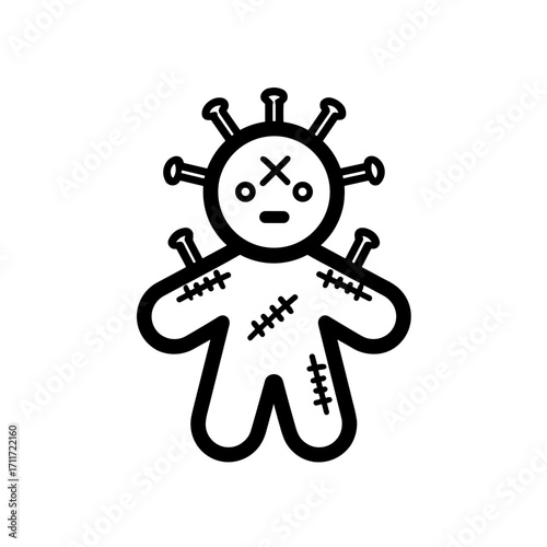 Magical Puppet with Pins Voodoo Doll Icon