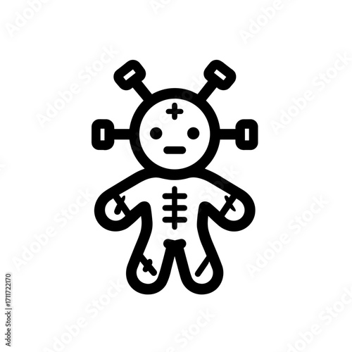 Magical Puppet with Pins Voodoo Doll Icon