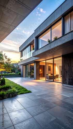 Wallpaper Mural Modern home exterior at sunset Torontodigital.ca