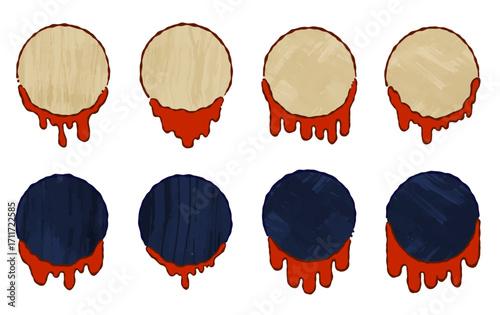 Watercolor Style Dripping Blood Frame Illustration Collection