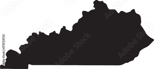 Kentucky State Silhouette Vector Map 