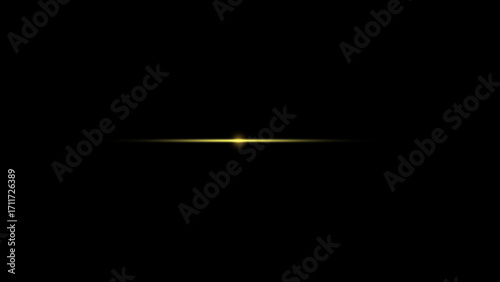 A Solitary Golden Light Streak Glows Against A Stark Intense And Inky Black Background