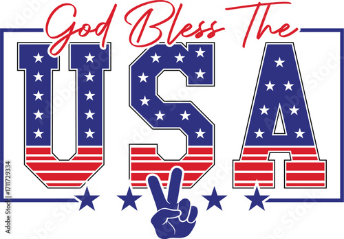 god bless the usa - Usa 4th of July Patriotic t-shirt design, Family Patriotic Illustration Shirts, Happy 4th Of July design sublimation
