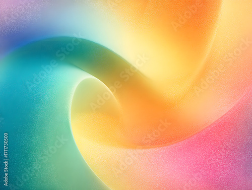 Vibrant rainbow swirl abstract with grainy texture