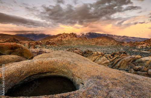 Alabama Hills at Sunset and clouds
