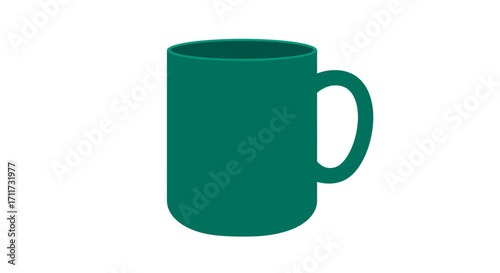 Simple teal ceramic mug with handle ideal for hot beverages and daily use