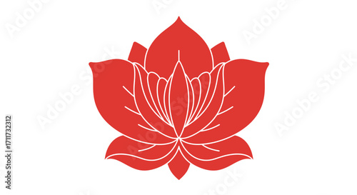 Vibrant red lotus flower symbol of purity and enlightenment beautiful floral art