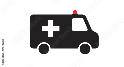 Simple ambulance icon emergency medical vehicle symbol for healthcare and transport