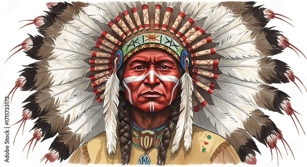 Obraz premium Native american man portrait