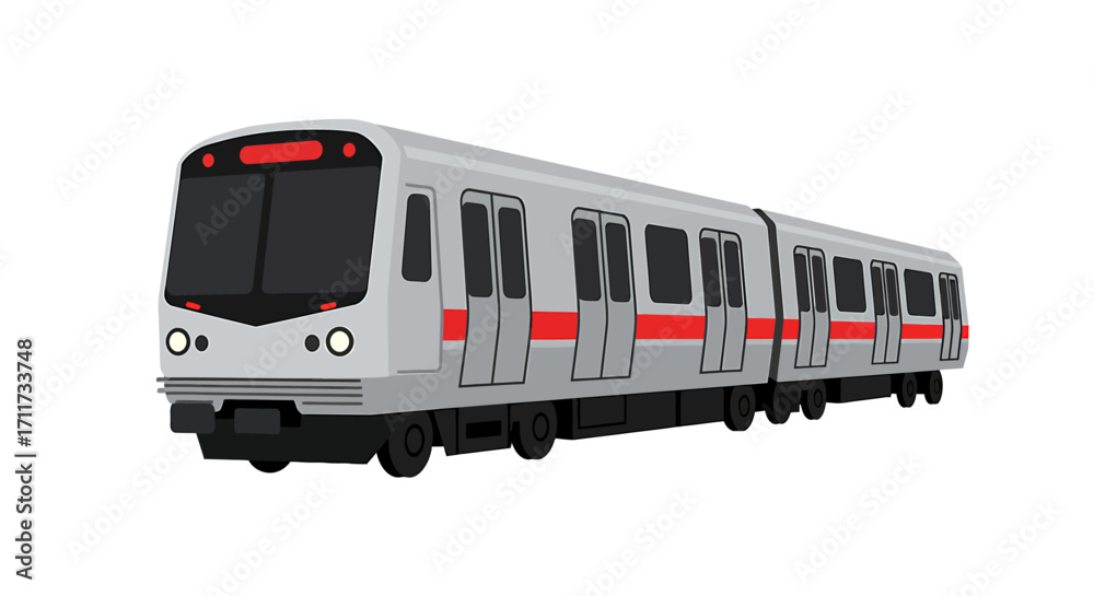 Fototapeta premium Modern metro train design, urban transportation concept