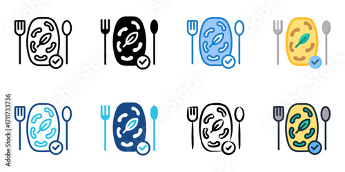 Lean Cuisine icon set multiple style collection 
